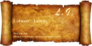 Lohner Ivonn névjegykártya